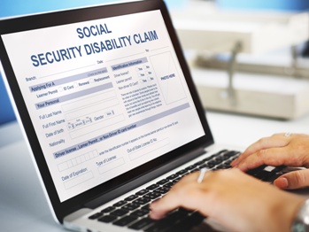 Social Security Disability Claim on a Computer Screen